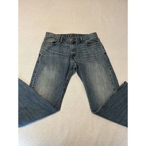 Levi's 514 Jeans Mens Size 36x30 Blue Straight Leg Distressed (34 X 28 1/2)